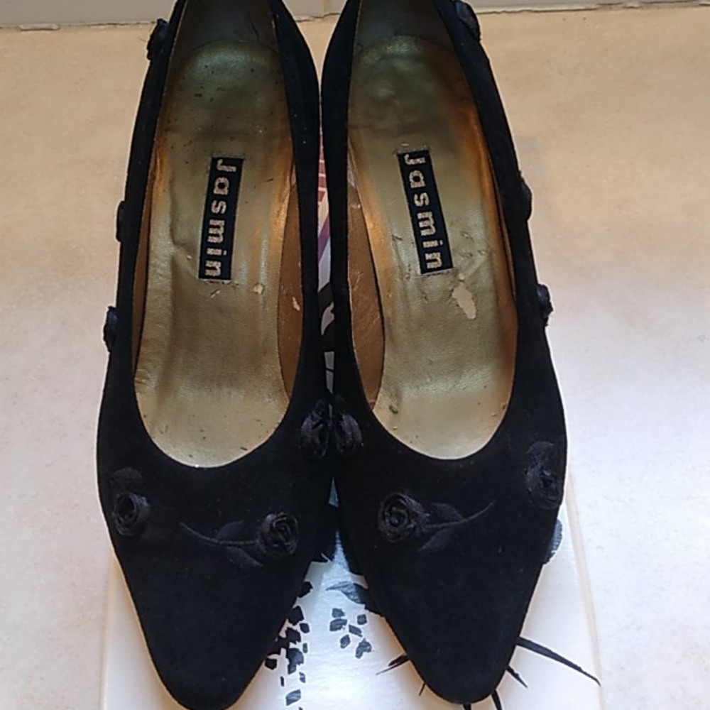 Jasmin black Velvet heels